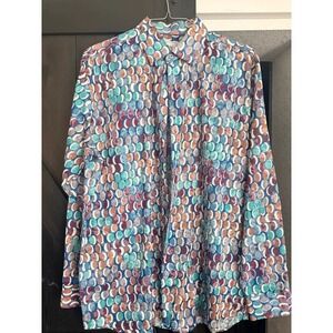 Cigar Couture Mens XL Abstract Geometric Circle Print Cotton Button Down Shirt